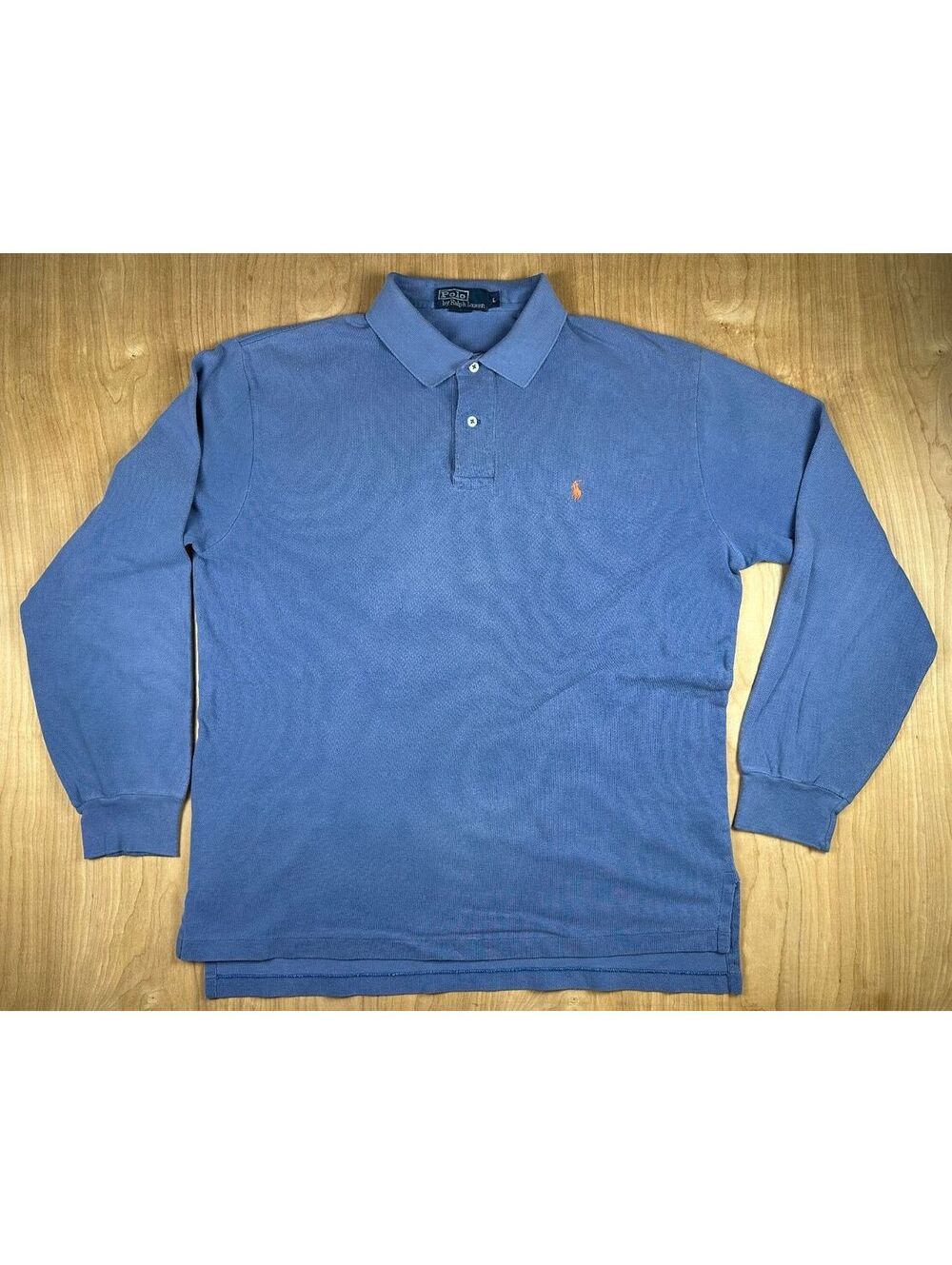 Vintage 90s Polo Ralph Lauren polo shirt large long sleeve 100% cotton preppy